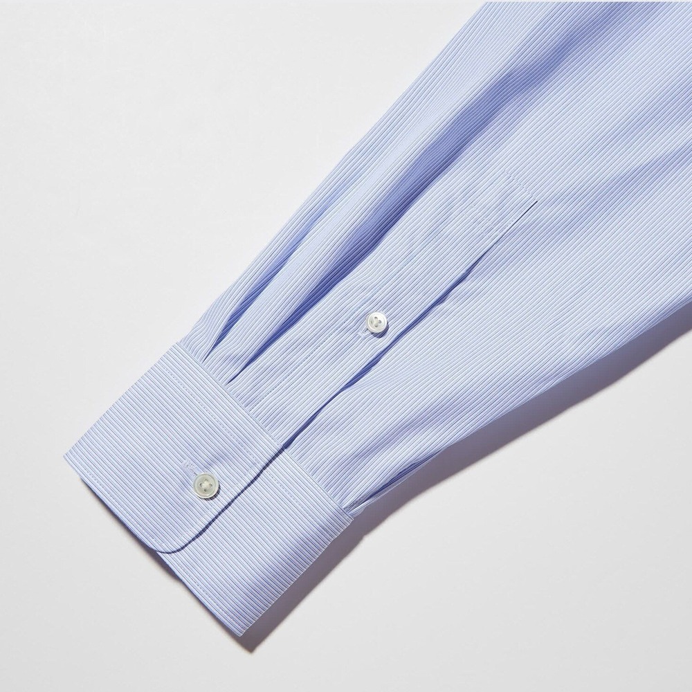 Jil Sander +J Supima Cotton Button Up Long-Sleeve Shirt Men XS Microstripe Blue - Picture 11 of 15